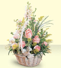 Temelli ankara �i�ek sipari�i �i�ek g�nderme  sepette pembe g�ller