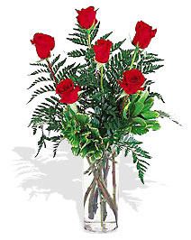 cam yada mika vazoda 6 adet kirmizi  Temelli �i�ek�i ma�azas� 