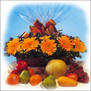 sepette gerbera ve meyvalar  �i�ek�i Temelli �i�ek servisi , �i�ek�i adresleri 