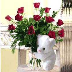 9 adet kirmizi g�l   Temelli anneler g�n� �i�ek yolla 