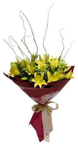 �i�ek�i Temelli �i�ek servisi , �i�ek�i adresleri  5 adet lilyum dan buket sade ve sik