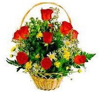 �i�ek�i Temelli �i�ek servisi , �i�ek�i adresleri  sepet i�erisinde 11 adet g�l ve kir �i�ekleri