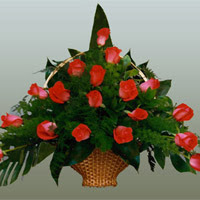 Temelli ankara �i�ek ma�azas� , �i�ek�i adresleri  sepet i�erisinde 12 adet g�l tanzimi