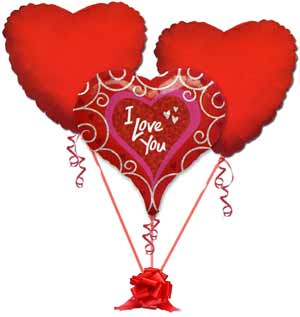 Ankara Temelli �i�ek yolla , �i�ek g�nder , �i�ek�i   3 adet b�y�k boy kalp u�an balon