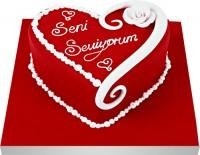 Seni seviyorum yazili kalp yas pasta Ankara Temelli �i�ek yolla 