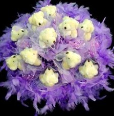 11 adet pelus ayicik buketi Temelli anneler g�n� �i�ek yolla 