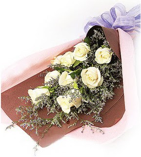 Temelli ankara �nternetten �i�ek sipari�i  9 adet beyaz g�lden g�rsel buket �i�e�i