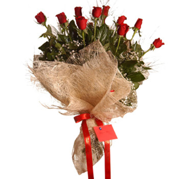 ankara �i�ek�i Temelli ucuz �i�ek g�nder  10 adet k�rm�z� g�lden g�rsel buket