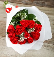 9 k�rm�z� g�lden buket �i�e�i Ankara Temelli cicekciler , cicek siparisi 