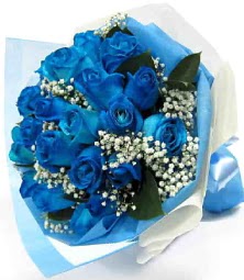 15 adet mavi g�lden �ahane e�siz buket Ankara Temelli �i�ek yolla 