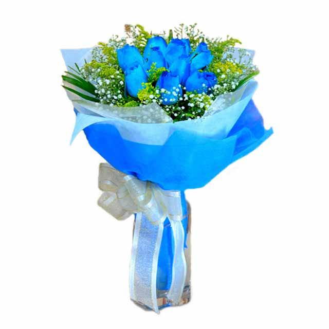 7 adet mavi g�l buketi Temelli anneler g�n� �i�ek yolla 