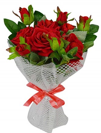 9 adet k�rm�z� g�lden sade ��k buket Temelli Ankara �i�ek g�nder uluslararas� �i�ek g�nderme 