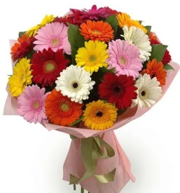 Kar���k b�y�k boy gerbera �i�ek buketi Ankara Temelli 14 �ubat sevgililer g�n� �i�ek 