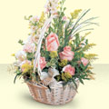 Temelli ankara �i�ek sipari�i �i�ek g�nderme  sepette pembe g�ller