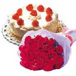 9 adet kirmizi g�l ve pasta  Ankara Temelli online �i�ek g�nderme sipari� 