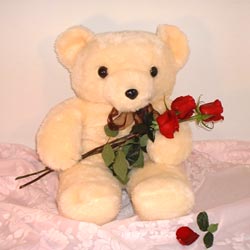 3 g�l ve oyuncak ayicik  Temelli anneler g�n� �i�ek yolla 