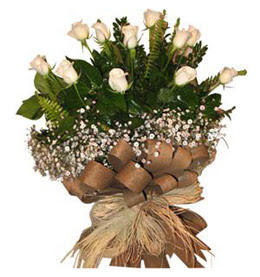 Temelli Ankara �i�ek g�nder uluslararas� �i�ek g�nderme  9 adet beyaz g�l buketi