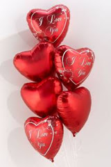 Temelli �i�ek sipari�i vermek  6 adet kirmizi folyo kalp u�an balon buketi
