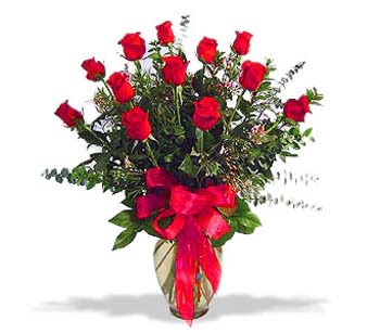 �i�ek siparisi 11 adet kirmizi g�l cam vazo Ankara Temelli �i�ek yolla , �i�ek g�nder , �i�ek�i  