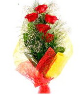 5 li k�rm�z� g�l buketi Ankara Temelli kaliteli taze ve ucuz �i�ekler 