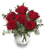 Vazo i�erisinde 5 adet k�rm�z� g�l �i�ek�i Temelli �i�ek servisi , �i�ek�i adresleri 
