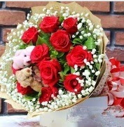 7 adet k�rm�z� g�l 2 adet 10 cm ay� buketi Ankara Temelli �i�ek sat��� online �i�ek�i , �i�ek sipari�i 