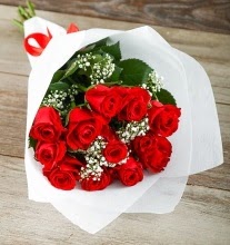 9 k�rm�z� g�lden buket �i�e�i Ankara Temelli cicekciler , cicek siparisi 
