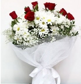 9 adet k�rm�z� g�l ve papatyalar buketi Temelli ankara �i�ek�i telefonlar� yurti�i ve yurtd��� �i�ek sipari�i 