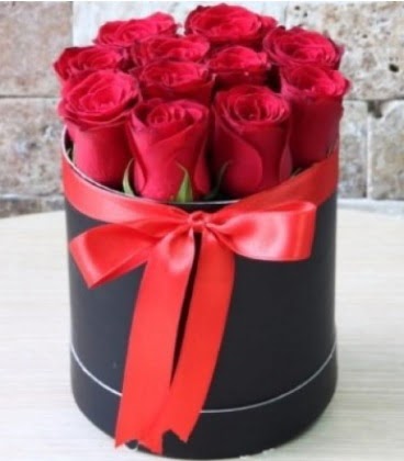 Kutu i�erisinde 9 adet k�rm�z� g�l Temelli ankara �i�ekleri g�venli kaliteli h�zl� �i�ek 