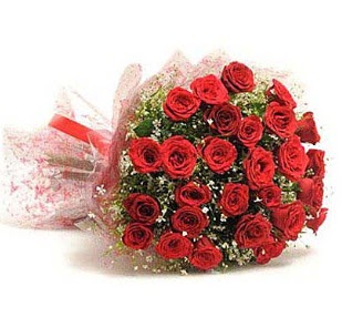 27 Adet k�rm�z� g�l buketi Temelli Ankara hediye sevgilime hediye �i�ek 