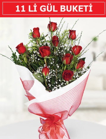11 adet k�rm�z� g�l buketi A�k budur Ankara Temelli online �i�ek g�nderme sipari� 